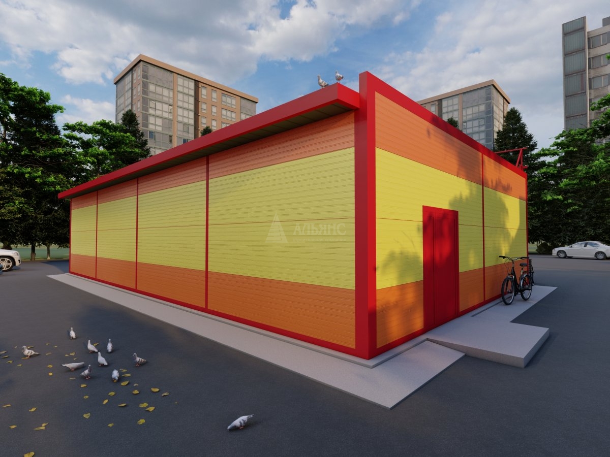 3D визуализация Магазин из сэндвич-панелей - фото 2