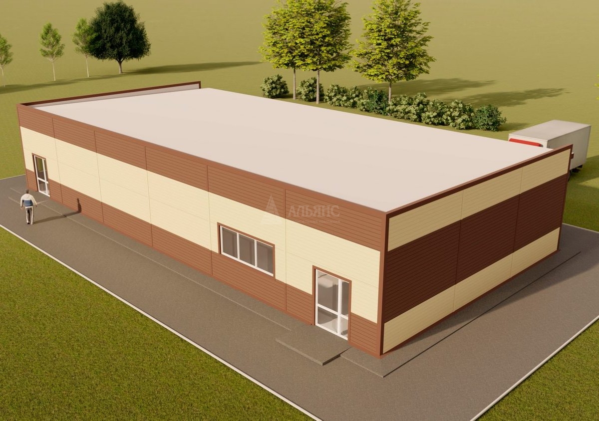 3D визуализация Проект магазина из сэндвич-панелей - фото 14