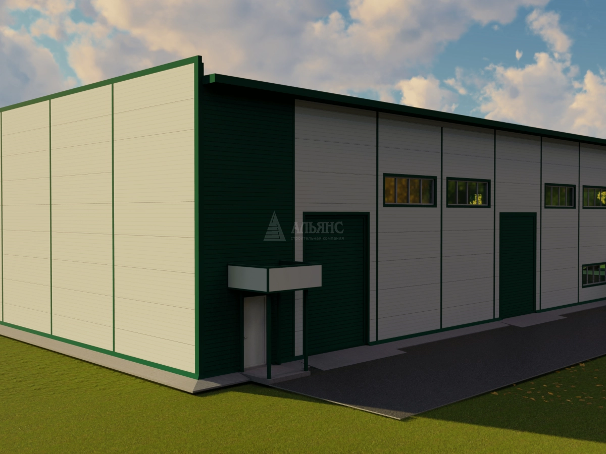 3D визуализация Цех из сэндвич-панелей - фото 3