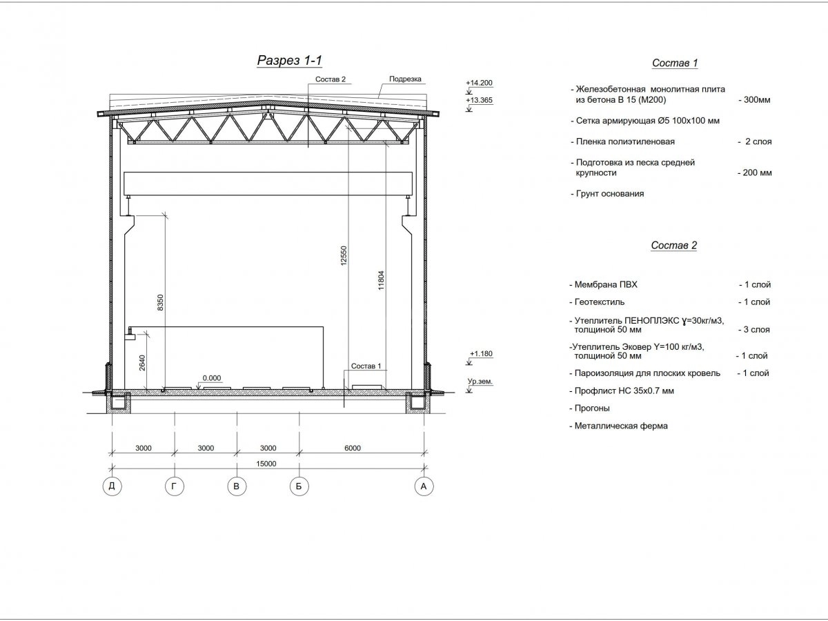 Планировка Производственный цех из сэндвич панелей -  фото 2