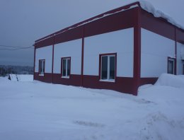 Кафе-столовая площадью 216 кв.м. из сэндвич-панелей, построенная компанией Альянс - Кафе-столовая площадью 216 кв.м.,  Адрес: Кировская область, Шабалинский район, д. Шмоны .Площадь объекта - 216 кв.м.