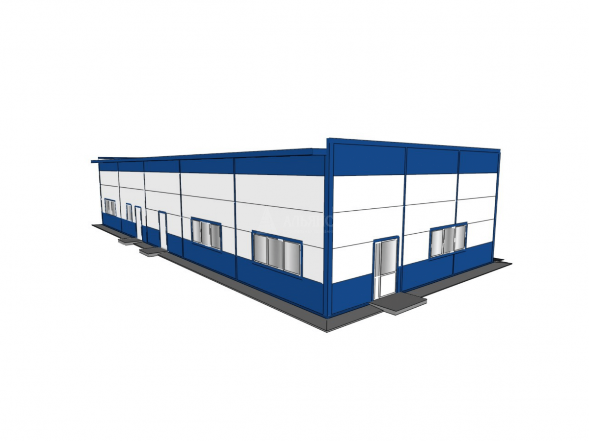 3D визуализация Автомойка из сэндвич-панелей - фото 8